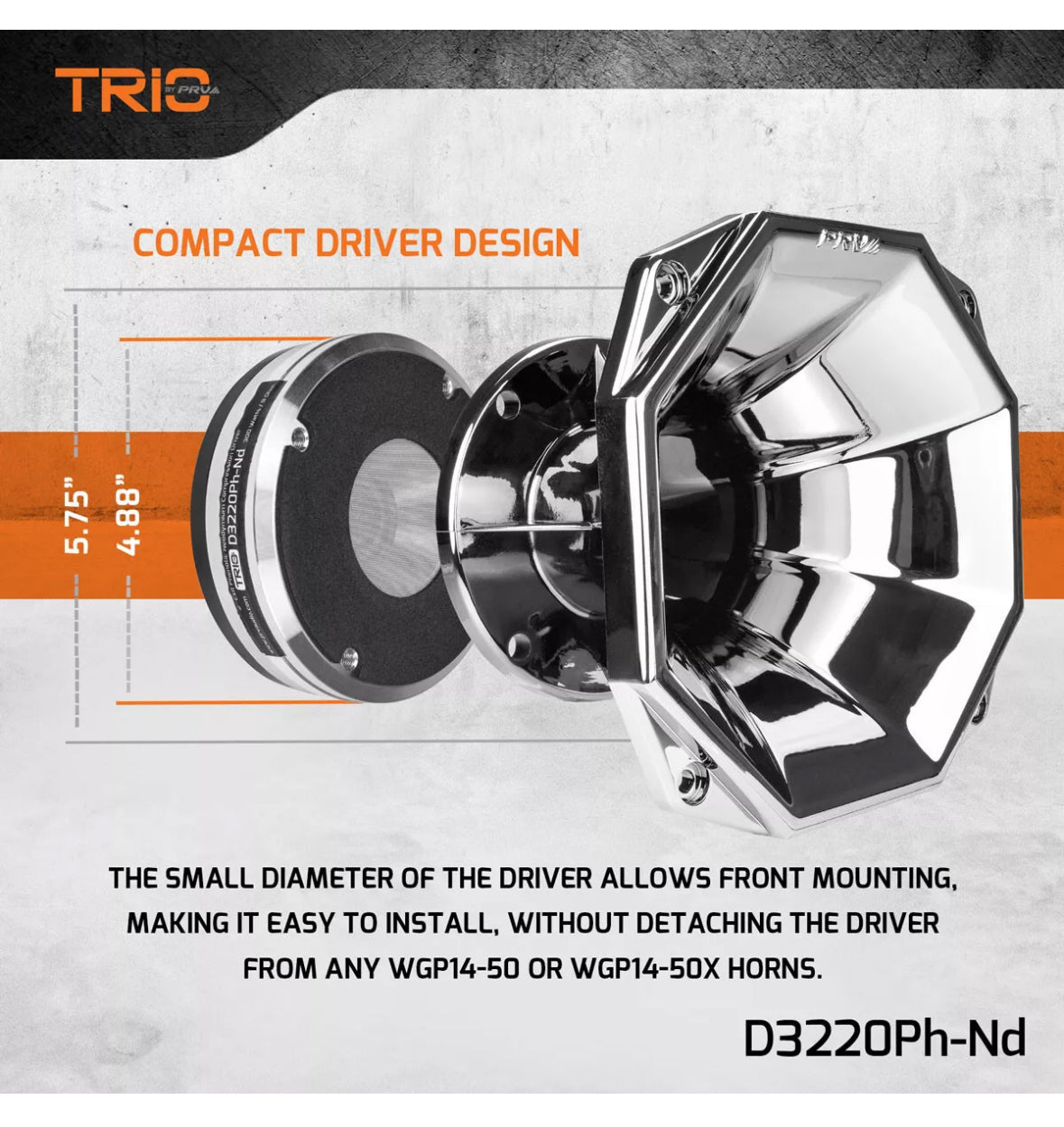 1x PRV Audio D3220Ti-Nd Pro Compression Driver Horn Titanium Neodymium 300 Watts