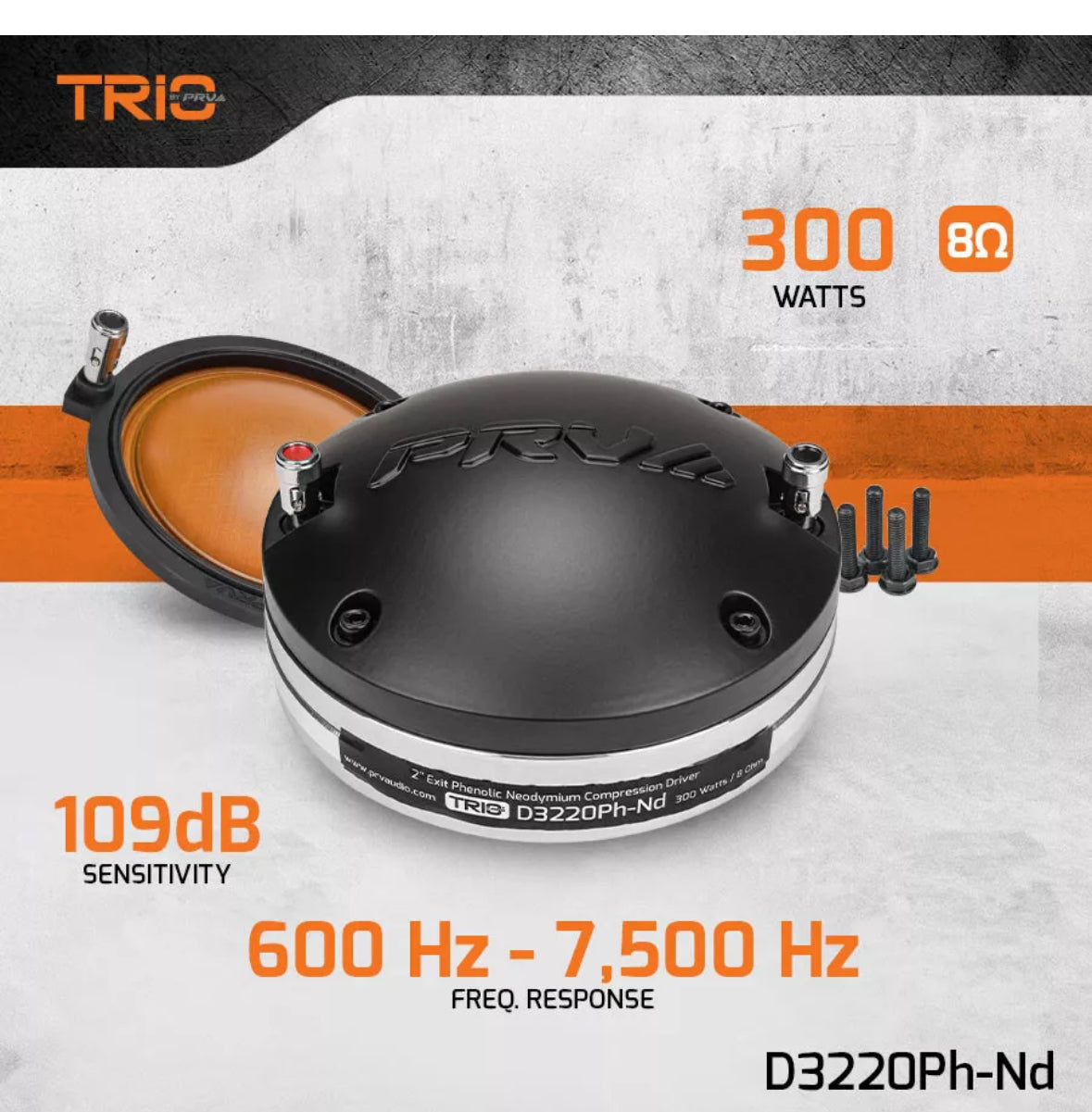 1x PRV Audio D3220Ti-Nd Pro Compression Driver Horn Titanium Neodymium 300 Watts
