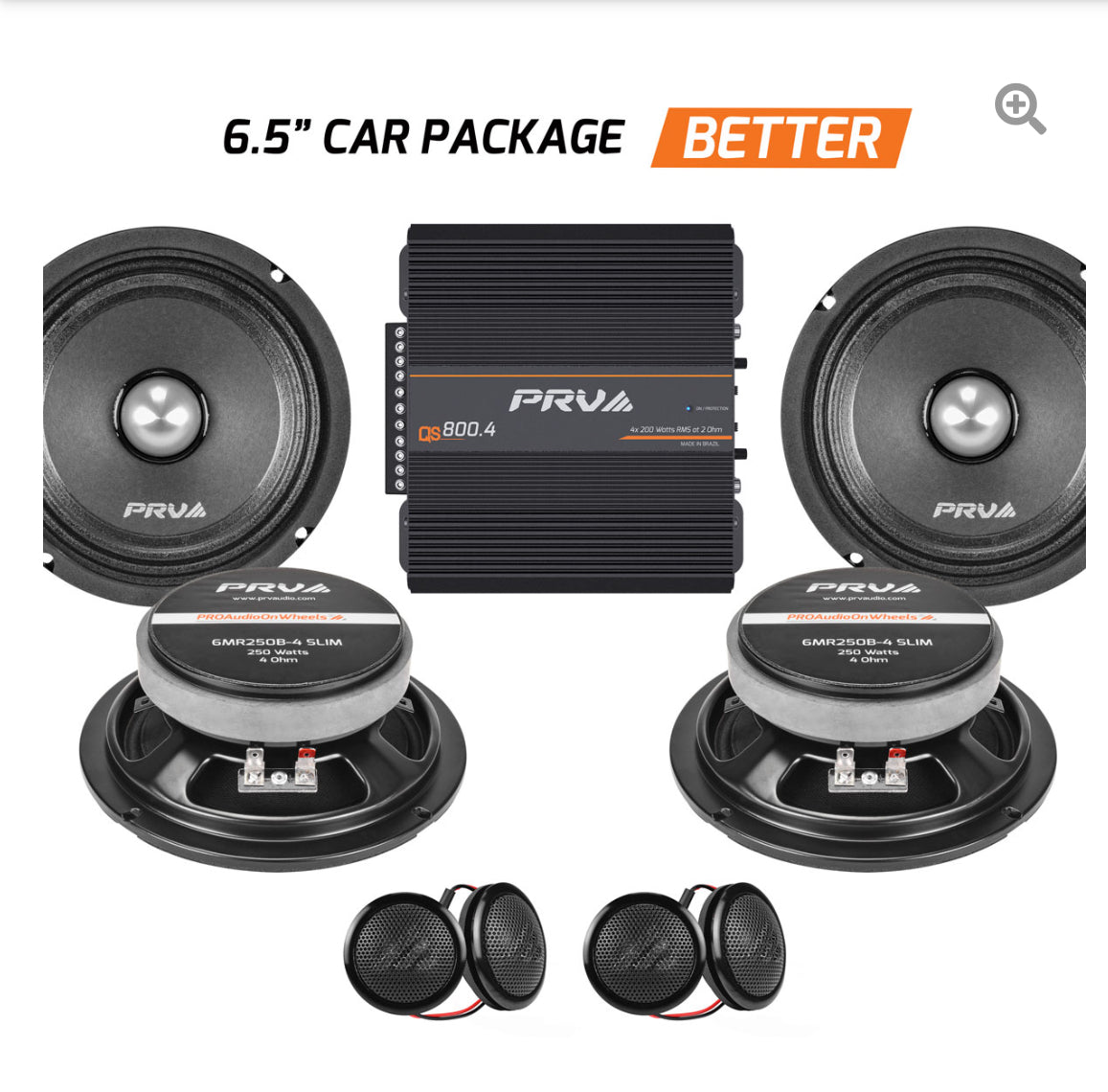 6.5” PRO Audio Bullet Speakers & Tweeters + Amplifier Bundle