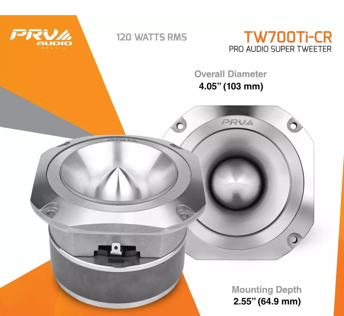 PRV AUDIO TW700Ti-CR PRO AUDIO SUPER TWEETER 120 Watts RMS 8 Ohms