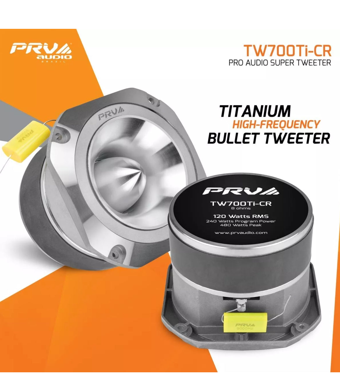 PRV AUDIO TW700Ti-CR PRO AUDIO SUPER TWEETER 120 Watts RMS 8 Ohms
