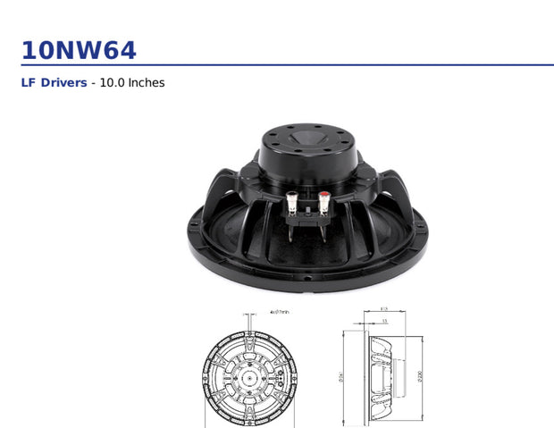 B&C 10NW64 10" Neodymium Woofer