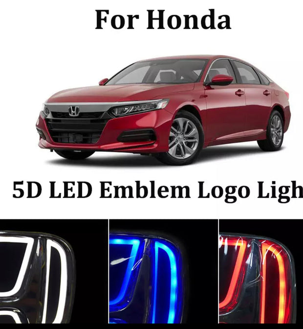 5D Car Emblem Badge Logo Light For Honda Accord civic Fit Odyssey Pilot CRV XRV Stream insight city LED Emblem Badge Logo Light